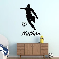 Soccer Decal / Custom Soccer Wall Decal / Soccer Player Decal / Boys Room Decal / Boys Room Decor / Game Room Decor Y1-008