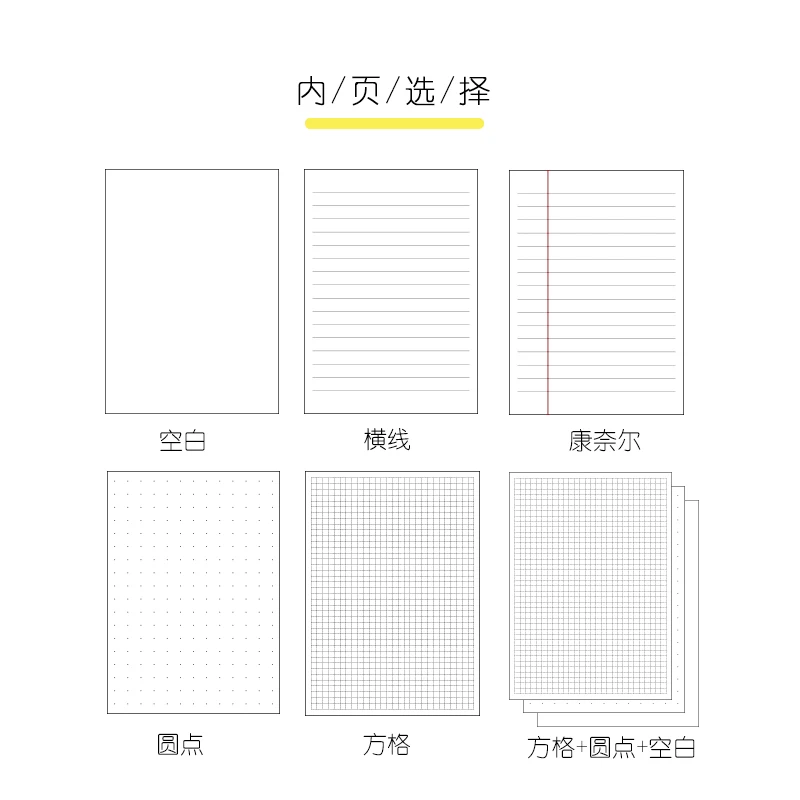 Kinbor Ersatz Manuelle Buch Core A6 A5 Volle Leer Innen Seite Grid Buch Core Student Tagebuch