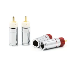 Wzrost jakości Hifi DIY wtyczka RCA kabel połączeniowy 9mm posrebrzane lub 24K pozłacany mosiądz złącze RCA podłącz Adapter