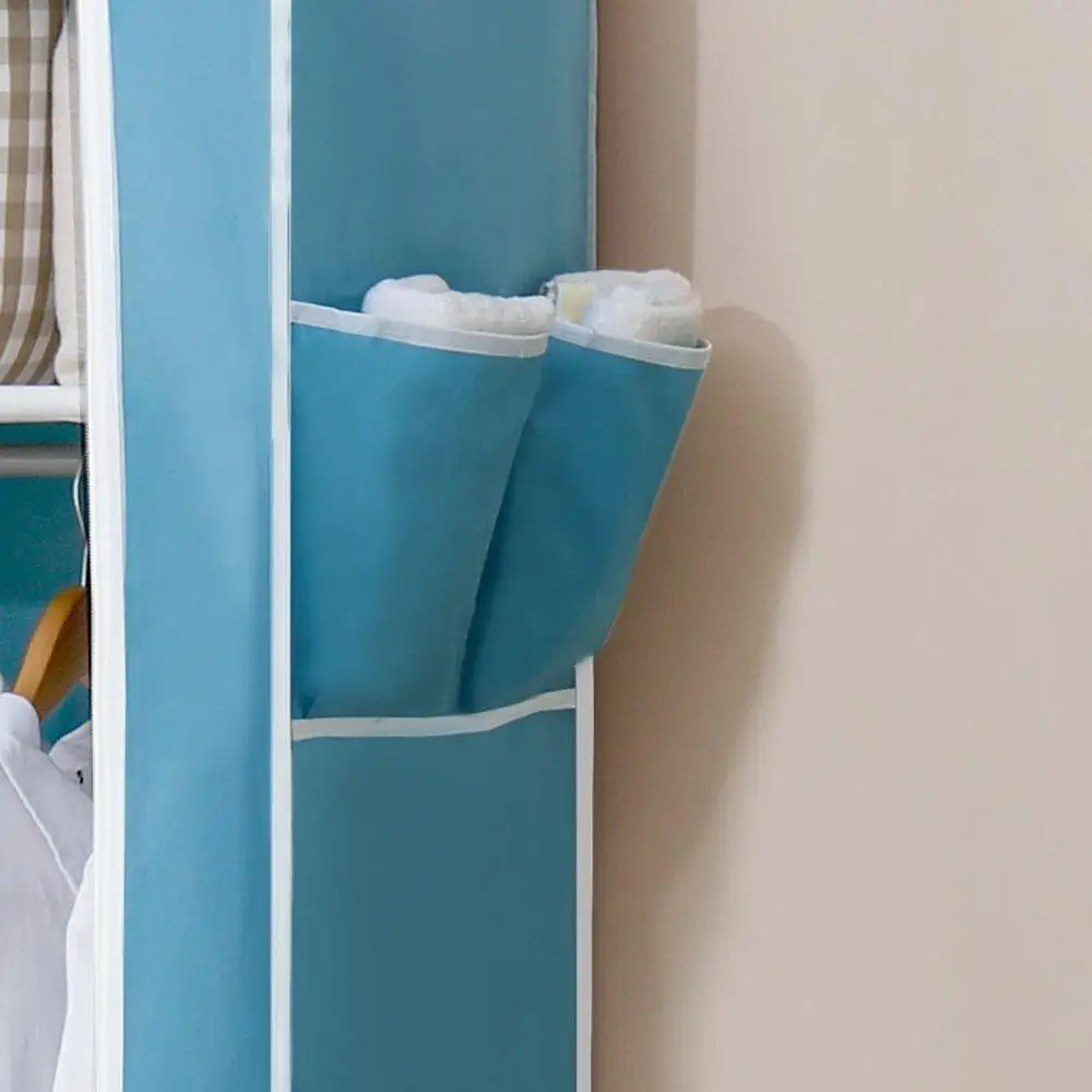 Draagbare Kleding Opslag Kast Dubbele Kledingkast Organizer Met Rack Planken