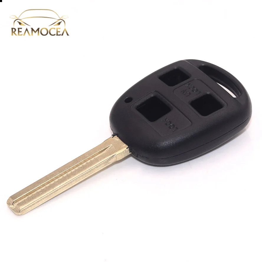 Reamocea 1x Remote Car Key Shell Fit For Toyota Corolla Land Cruiser YARIS CAMRY RAV4 3 Buttons Fob Key Case Logo Replacement