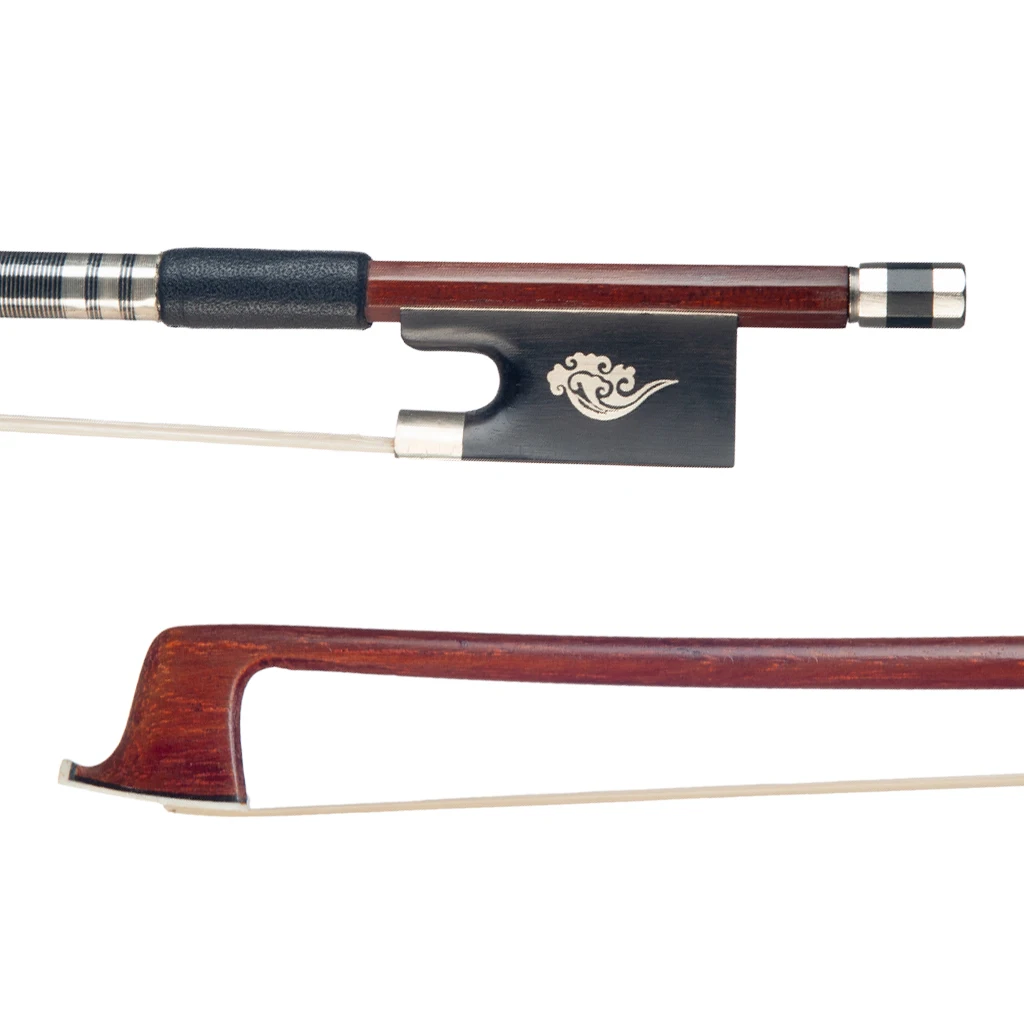 Arco de violino mongol branco, Ebony Frog, bem equilibrado, Ebony Frog, violino, Round Stick, 4/4 Tamanho