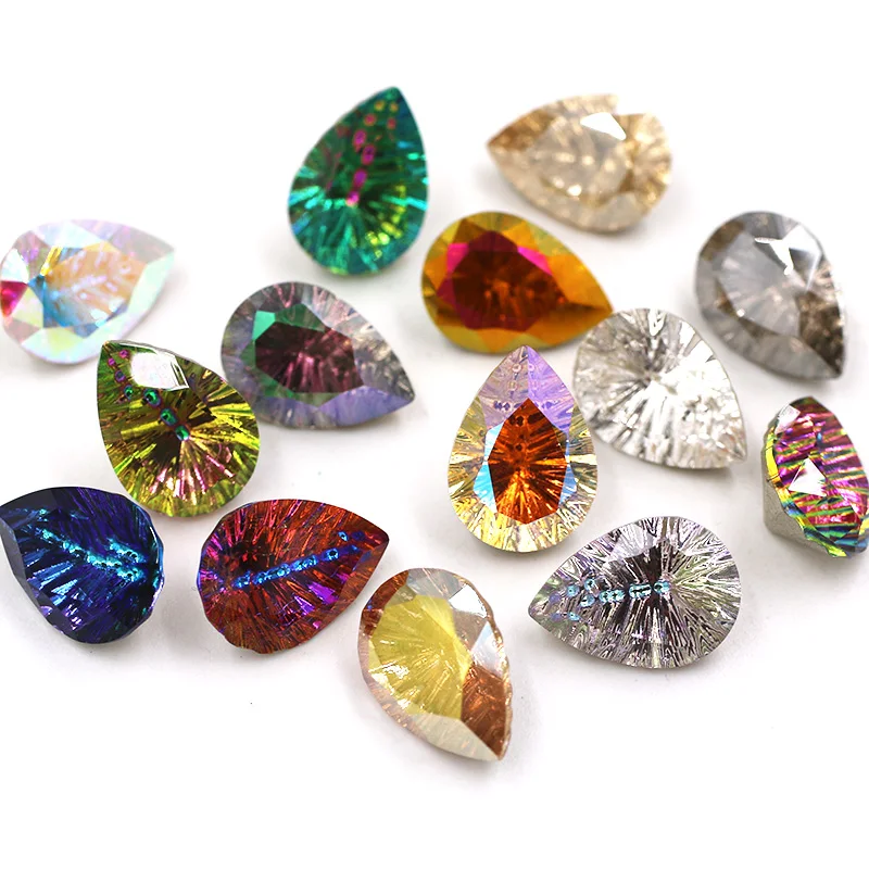 NEW Pointback Glass Crystal High Quality Teardrop Shape Millennium Series Rhinestones for Jewelry/Wedding Accessories