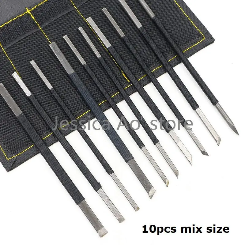 

3-10pcs HRC70 Hand Tool Carving Knife Set for Beginner Stone Carving Knife High Carbon Steel Seal Cutter Seal Carving