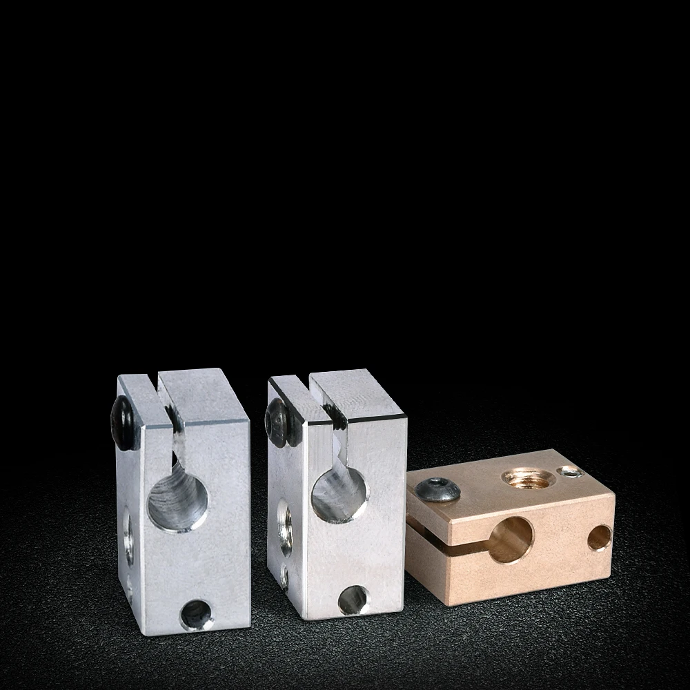 High Quality V6 Heater Block Plated Copper Brass PT100 3D Printer Parts Heat Block For E3D V6 Hotend DDB Titan Extruder