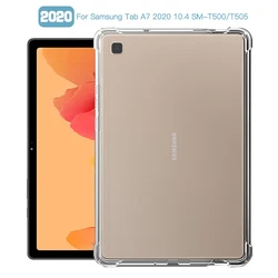 Funda a prueba de golpes para Samsung Galaxy Tab A7, SM-T500 de 10,4 pulgadas, SM-T505, A7 Lite, T220, T225, transparente, de silicona TPU, A8, 10,5