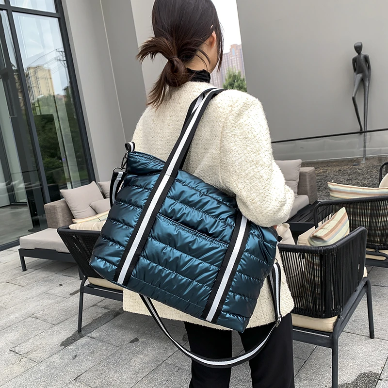 2021 Winter New Big Shoulder Bags Space Cotton Padded Handbags Woman Large Capacity Tote Bags Ladies Shopper Bolsa Feminina