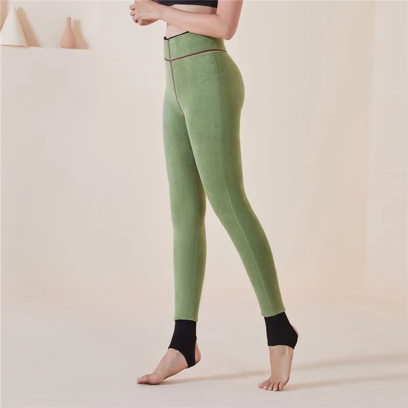 Women\'s Fleece Lined Winter Leggings High Waisted Thermal Warm Sports Pants Thick Thermal Velvet Tights ouc1285