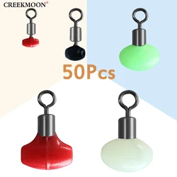 50pcs/lot Fishing Accessories Luminous Green Block Bead Cross-Line Swivels & Beads T Shape Pulley Slide Rig Connector Tackle