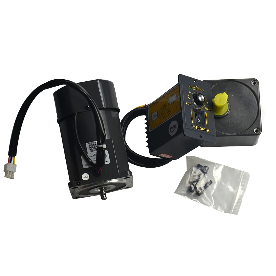 Imagem -02 - Motor do Redutor da Engrenagem da C.a. de 51k120rgn-cf 120w Motor de Regulação da Velocidade ph 50 hz ac 220v 100 Rpm a 50 Rpm com Controlador de Velocidade