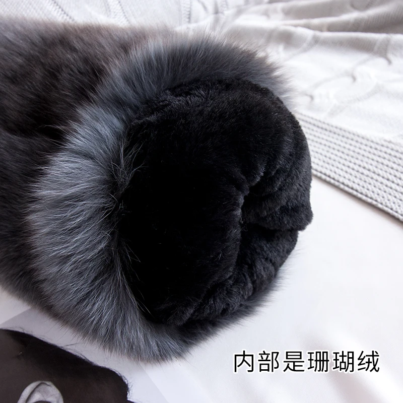 ZDFURS*Real Fox Fur Muff Winter Warm Fur Hand Warmer Fur Pillow Cushion Cover Hand Cage Warm Sleeve Hand Tube