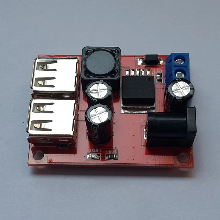 Dual USB Output 9V/12V/24V/36V to 5V Step-down Car Charging Solar Voltage Regulator Module