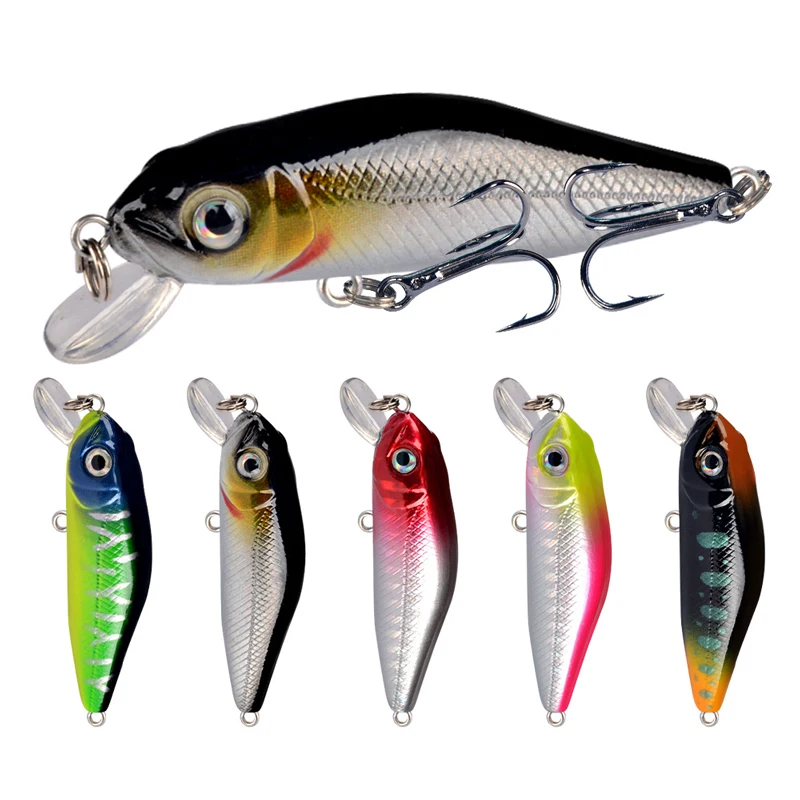 1PCS Crankbait Minnow Fishing Lure Floating Hard Bait 6cm 4.5g  Artificial Bait Fishing Wobblers Swimming Carp Fishing Tackle