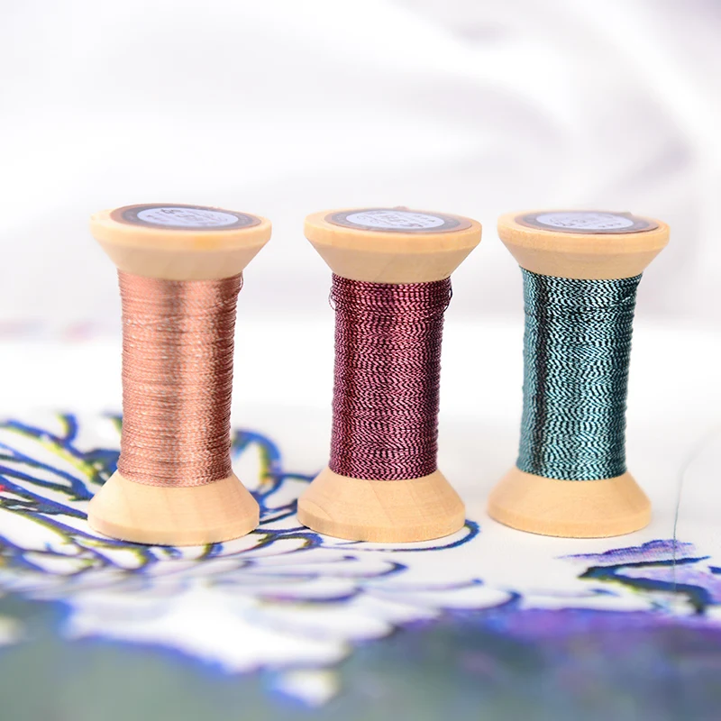 New Design Colorful Gold Line Embroidery Thread Sea Bream color Threads Handmade Natural in transition 50M/pcs