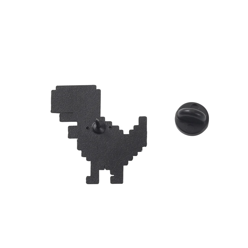 مضحك الحيوانات المينا دبوس الأبيض بكسل ديناصور دبابيس للأطفال صديق شارات ظهره الزخرفية الملابس مجوهرات اكسسوارات