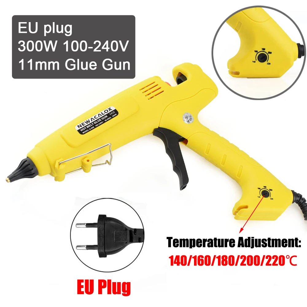 NEWACALOX 300W Hot Glue Gun Temperature Regulating Hot Melt Glue Gun with 11mm Glue Sticks/Copper Nozzle for Home DIY Tool