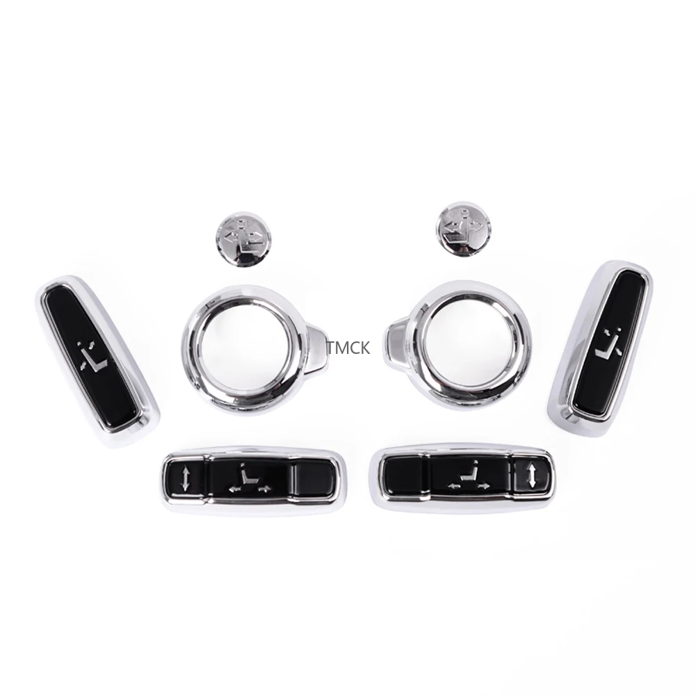 For Jaguar XE X760 XF/XFL X260 F-Pace f pace X761 ABS Chrome Car Accessories Seat Adjustment Button Frame Trim Decorative Cover