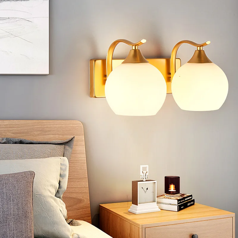 Nordic Simple LED Wall Lamp Glass Wall Lights For Home Livingroom Bedroom Headboard Mirror Light Wall Sconce Light Luminarias