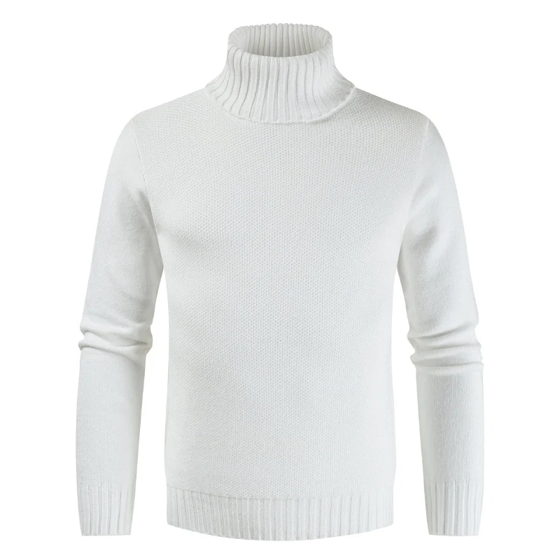 

2021 New Men's Turtleneck Sweater Pullovers Male Autumn Winter Solid Color High Neck Knitted Sweaters Knitwear M-3XL