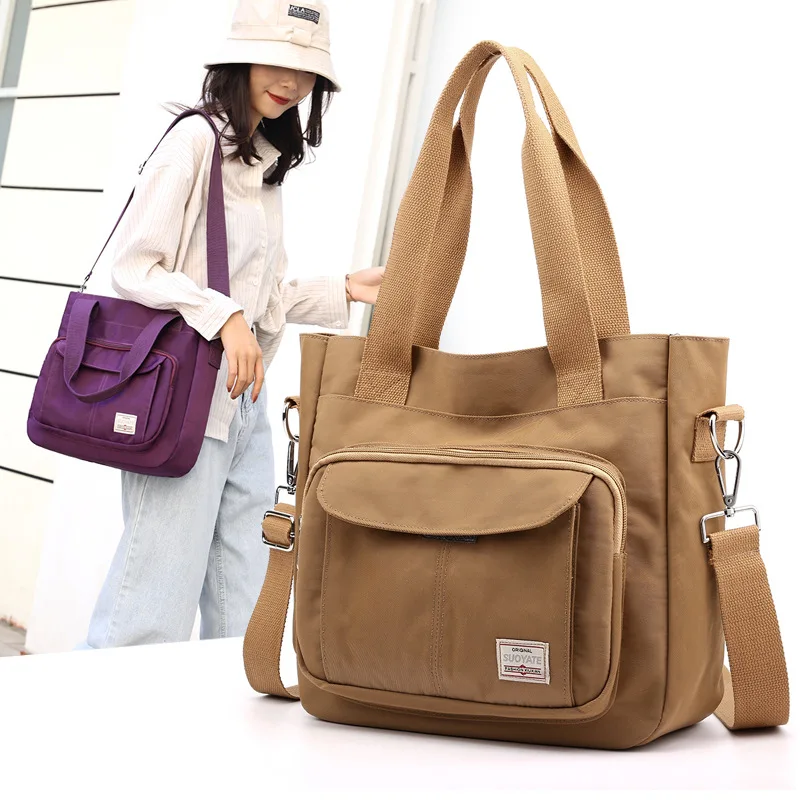 Female Bag Shoppers Simple Fashion Zipper Handbags Shoulder Waterproof Large Capacity Tote Bags 2024 Women\'s Crossbody