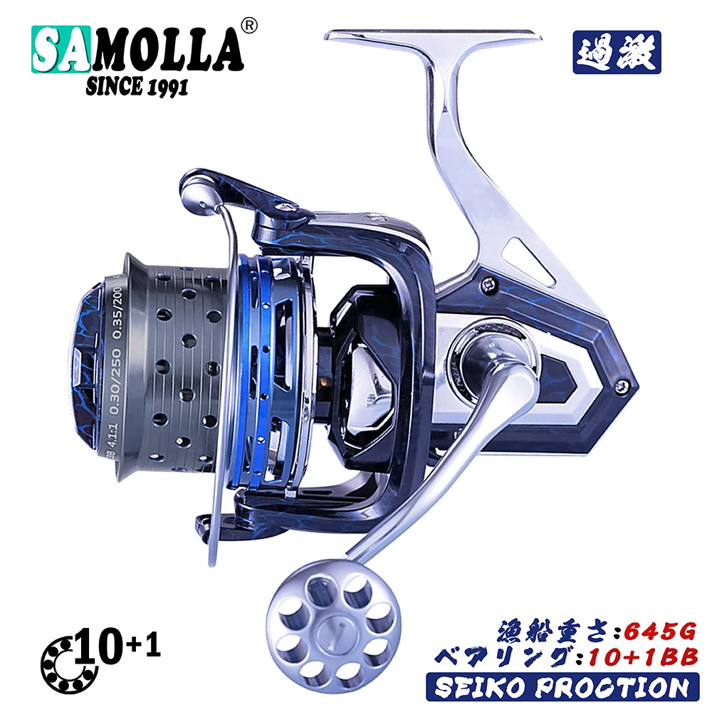 

Metal Fishing Reel Spinning Reels Sea Boat Equipamentos Carp Drag 15kg 10+1BB Carretilha De Pesca Accesorios Mar Peche A La Carp