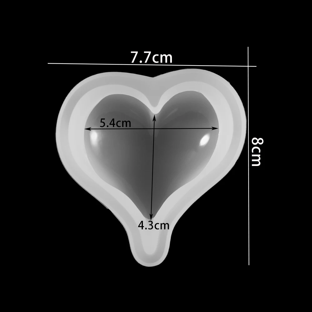 3D Heart Shape Silicone Mold for DIY Jewelry Making
