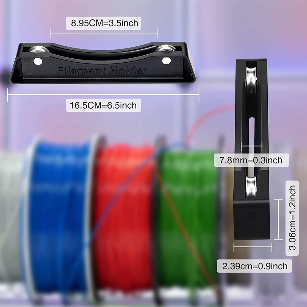 A set Bearing Design Filament Spool Holder Fits All Spools & All Filament Types for PLA/ABS/TPU/3D Printer Materials 2Pcs