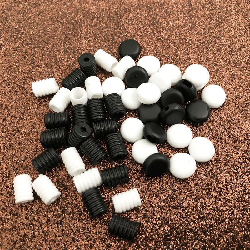 50pcs Mask rope silicone adjustment buckle multi-spec mask elastic rope adjustment clip black white silicone mask accessories