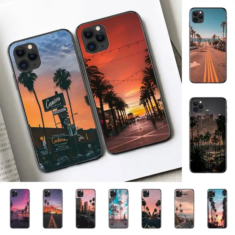 Yinuoda Travel Los Angeles California Phone Case for iPhone 11 12 13 mini pro XS MAX 8 7 6 6S Plus X 5S SE 2020 XR cover