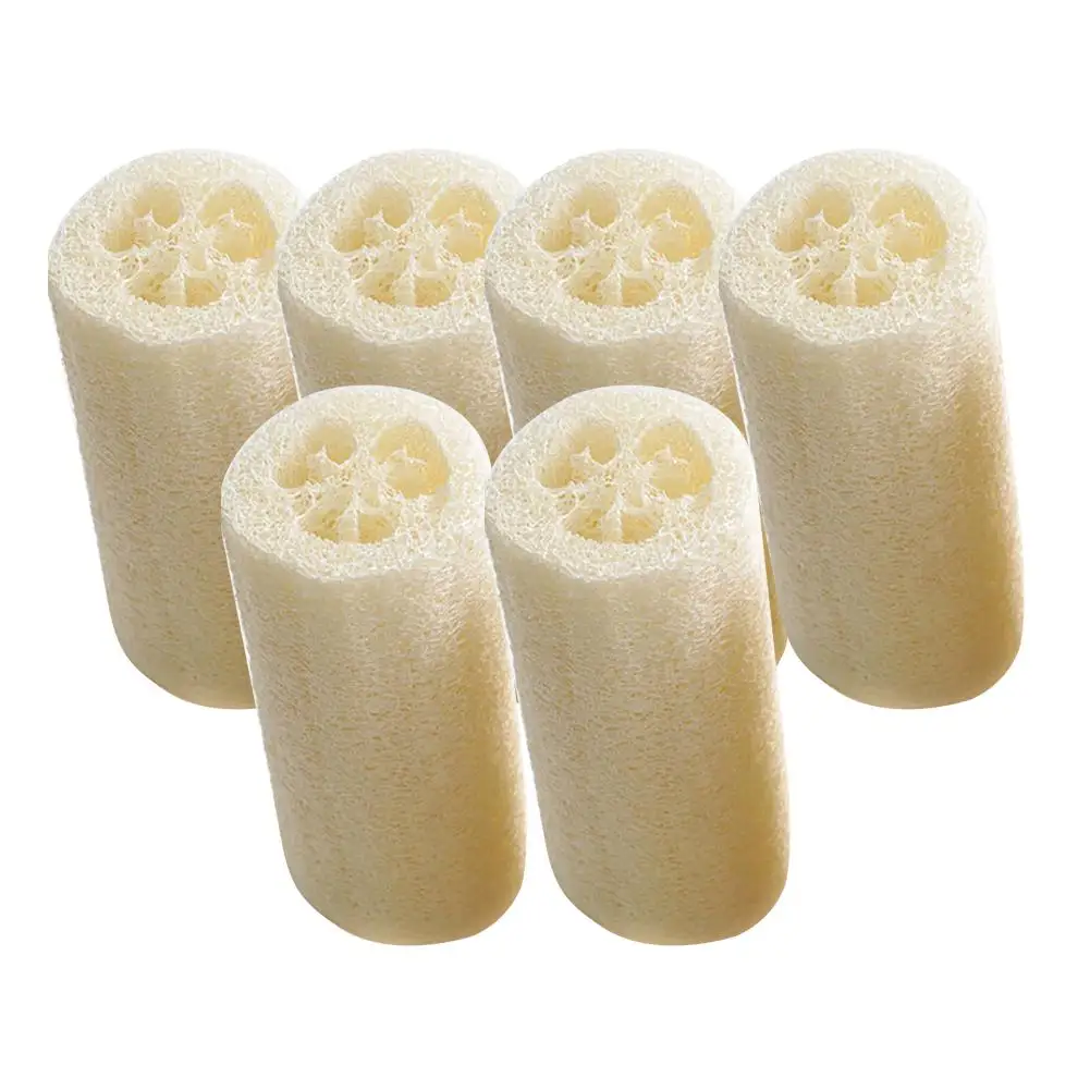 6Pcs Natural Loofah Luffa Loofa Bath Body Shower Sponge Kitchen Cleaing Scrubber  Scrub Pad