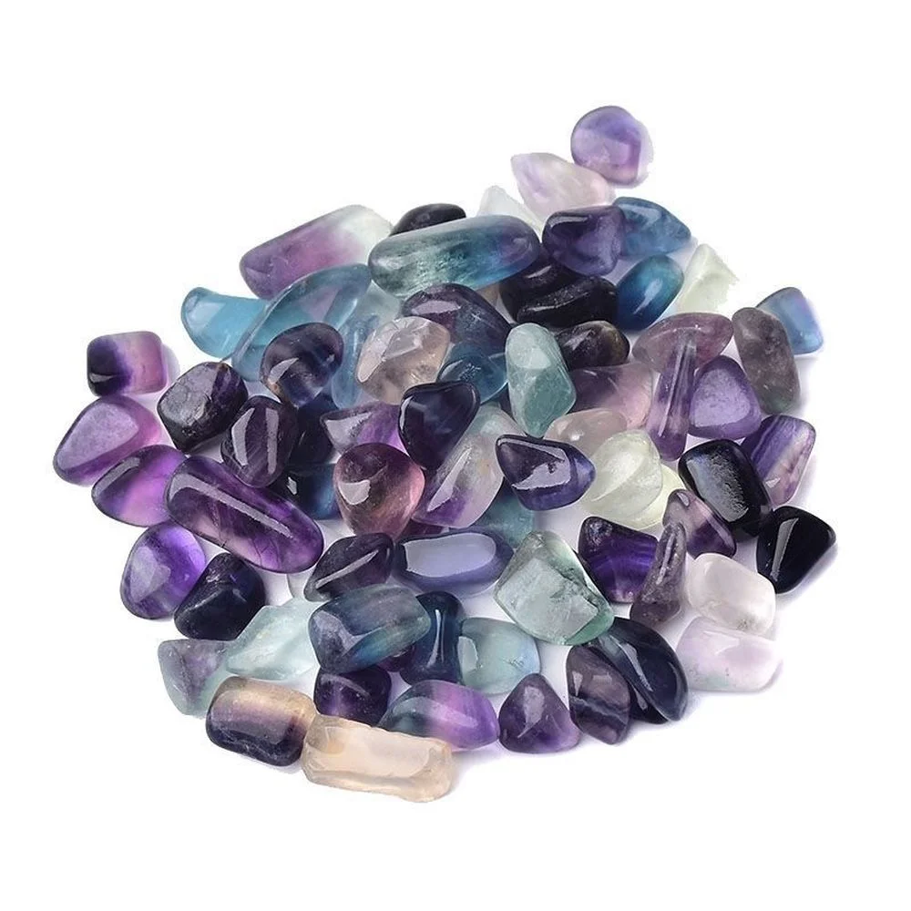 Natural Colorful Rainbow Fluorite Polished Tumbled Stone Healing Crystals Gemstone Mineral Specimen Home Decor