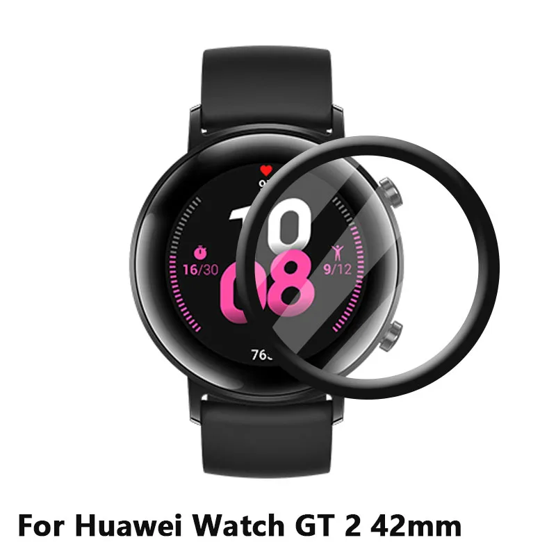 For Huawei Watch GT 2 42mm / 46mm / Porsche Full Cover 3D Curved Plating Soft PMMA PET Film Screen Protector -Not Tempered Glass