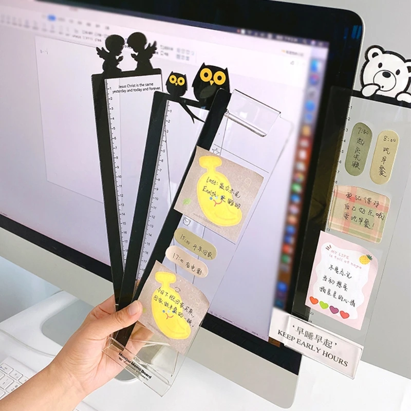 F3MA Monitor trasparente lavagna adesiva simpatico animale per porta Computer Note adesive 2 pannelli laterali (sinistra e destra)