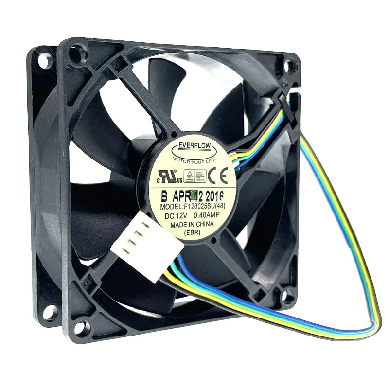 

New 80mm 8cm 8025 PWM Computer PC CPU Cooling Fan,Everflow F128025SU (48) 80X80X25mm DC12V 0.40A 4400RPM High Speed Cooler