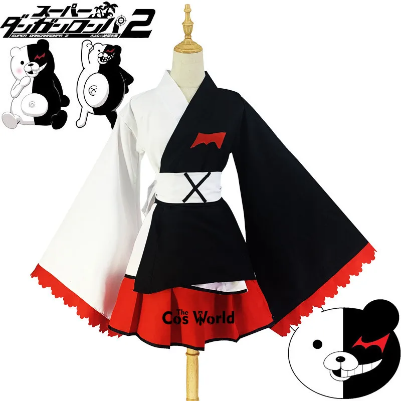 Danganronpa Monokuma Kimono Yukata Outfit Anime Games Cosplay Costumes