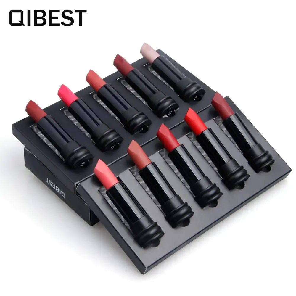 QiBest 5Pcs ผู้หญิงแฟชั่นเซ็กซี่ Matte Velvet ลิปสติก Set Red Lip Stick Makeup Beauty เครื่องสำอางค์ชุด