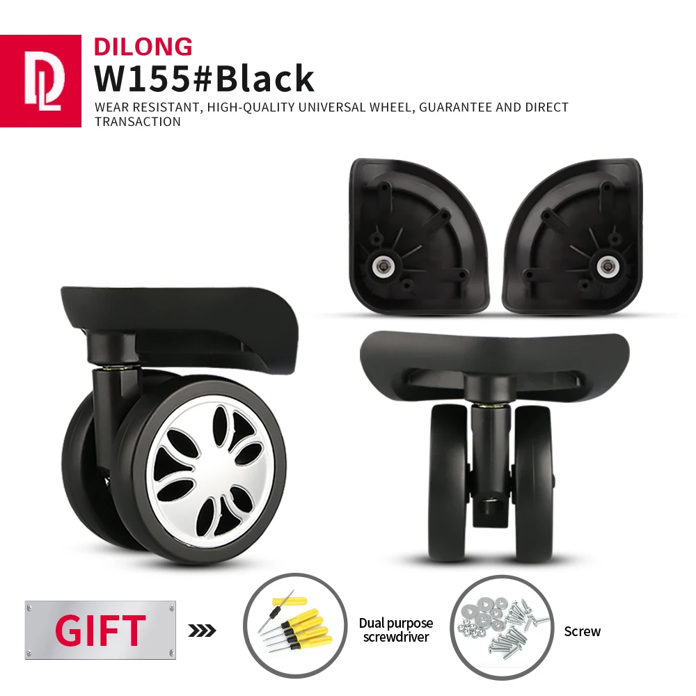 DILONG W155-ruedas universales para maleta, accesorios de repuesto, reparación de contraseña, equipaje de viaje de cuero