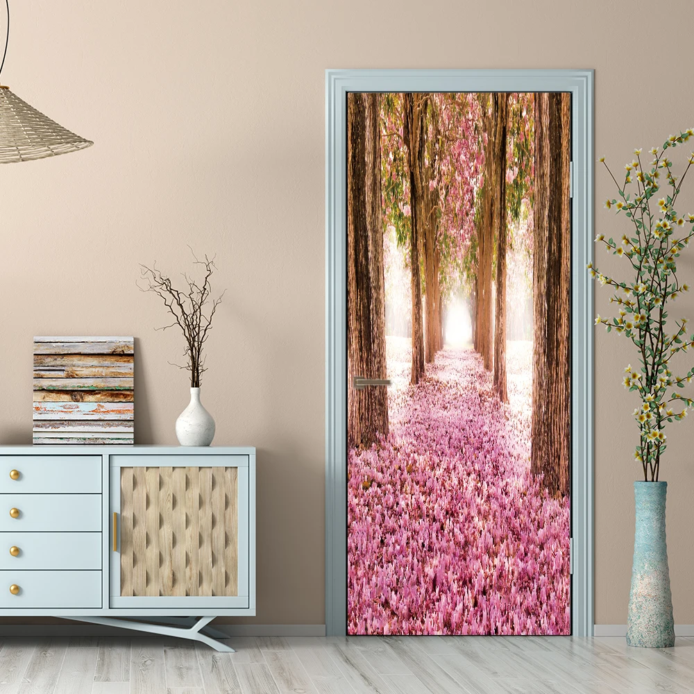 Pegatina Mural 3D Para Puerta Paisaje 90x200cm | Vinilo Autoadhesivo Impermeable De PVC | Fácil Instalación Sin Herramientas