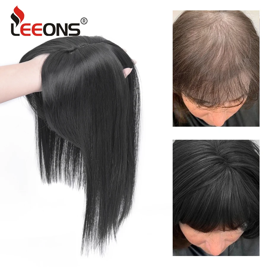 

Synthetic Straight Hair With Bangs For Women With Thinning Hair Heat Resistant Hair 3 Clip In Hair Top Hairpieces 10 Inches