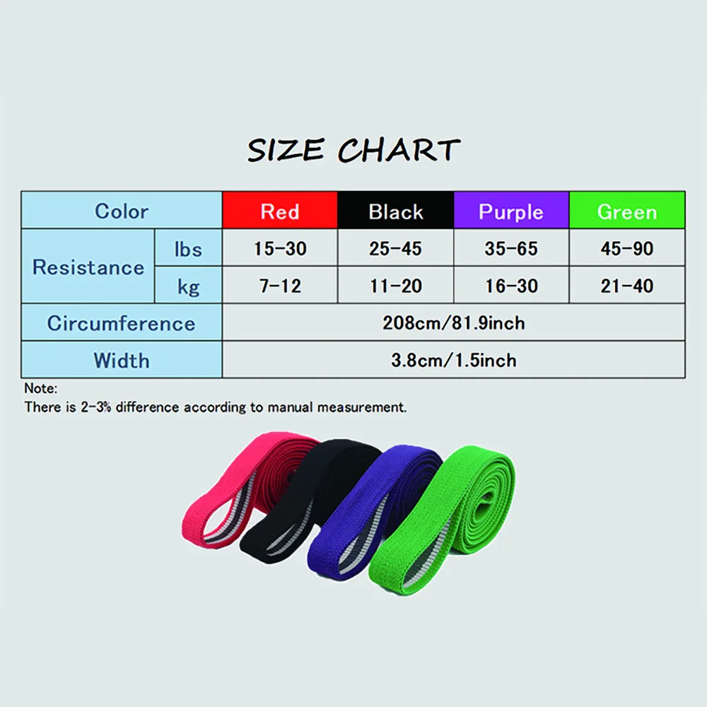 Fabric Long Resistance Loop Bands Fitness Yoga Booty Band Assist Stretching Training Gym Equipment for Home Workout Bodybuilding