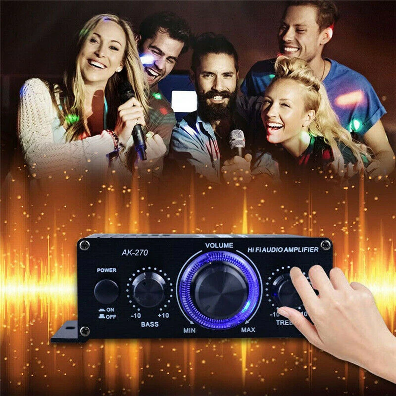 Digital Home Power Audio Amplifier Amplificador Hifi Stereo Subwoofer Music Player Audio Amplifier FM Radio Mic Car Home