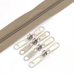 3 Meters 25 Colors Nylon Zippers Rolls with 3pcs Double-sided Zipper Slider for Sewing accessories