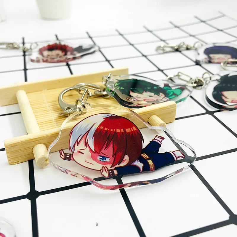 1pc Anime My hero academy My Hero Academia Bakugo Katsuki Todoroki Shoto Keychain Keyring Llavero