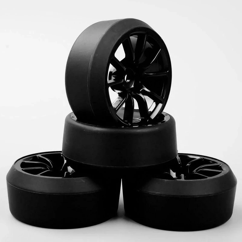 4PCS 1:10 Drift Tires&Wheel Rim 4X 5 Degree For HSP HPI RC On-Road Car 6mm offset