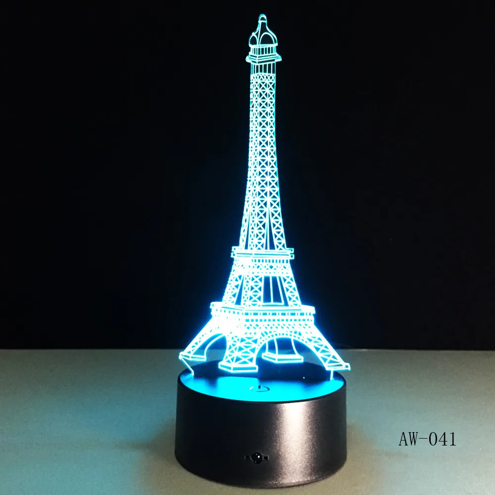 The Eiffel Tower LED Night Light 7Colors Decoration Lamp Product light with Touch Button Children Gift Drop Ship AW-041