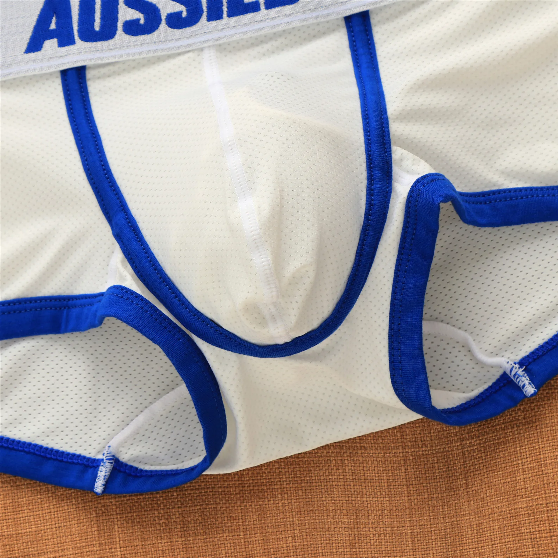 Aussiebum – sous-vêtements en maille pour hommes, boxer taille basse, à la mode, avec poche en maille respirante, lettres pour jeunes