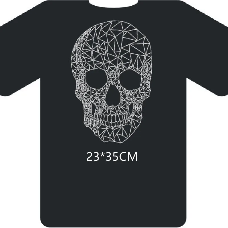 

Big skull sticker transfers design iron on transfer patches hot fix rhinestone transfer motifs fixing rhinestones