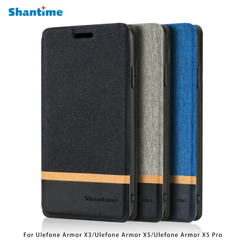 Canvas PU Leather Phone Case For Ulefone Armor X3 Flip Case For Ulefone Armor X5 Ulefone Armor X5 Pro Case Silicone Back Cover