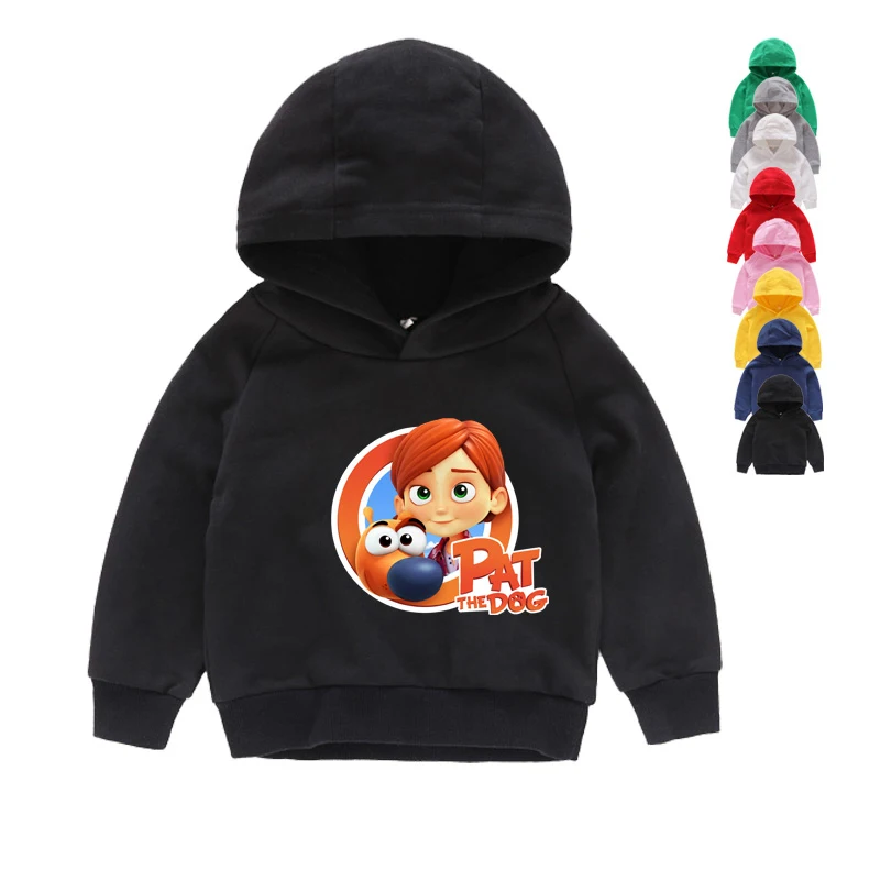 

Kids Hoodies Pat The Doy Children's Fashionable Wear Funny Pink Hoodies Boy Favorite Cartoon Sweatshirts Pure Cotton Clothing