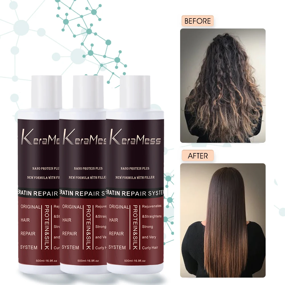 Wholesale Brazilian Keratin Hair Treatment Straightener Straightening Smoothing For Curly Hair With Natural  Keratin Salon